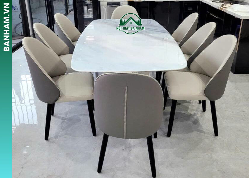 Bàn ăn 8 ghế cho phòng ăn rộng