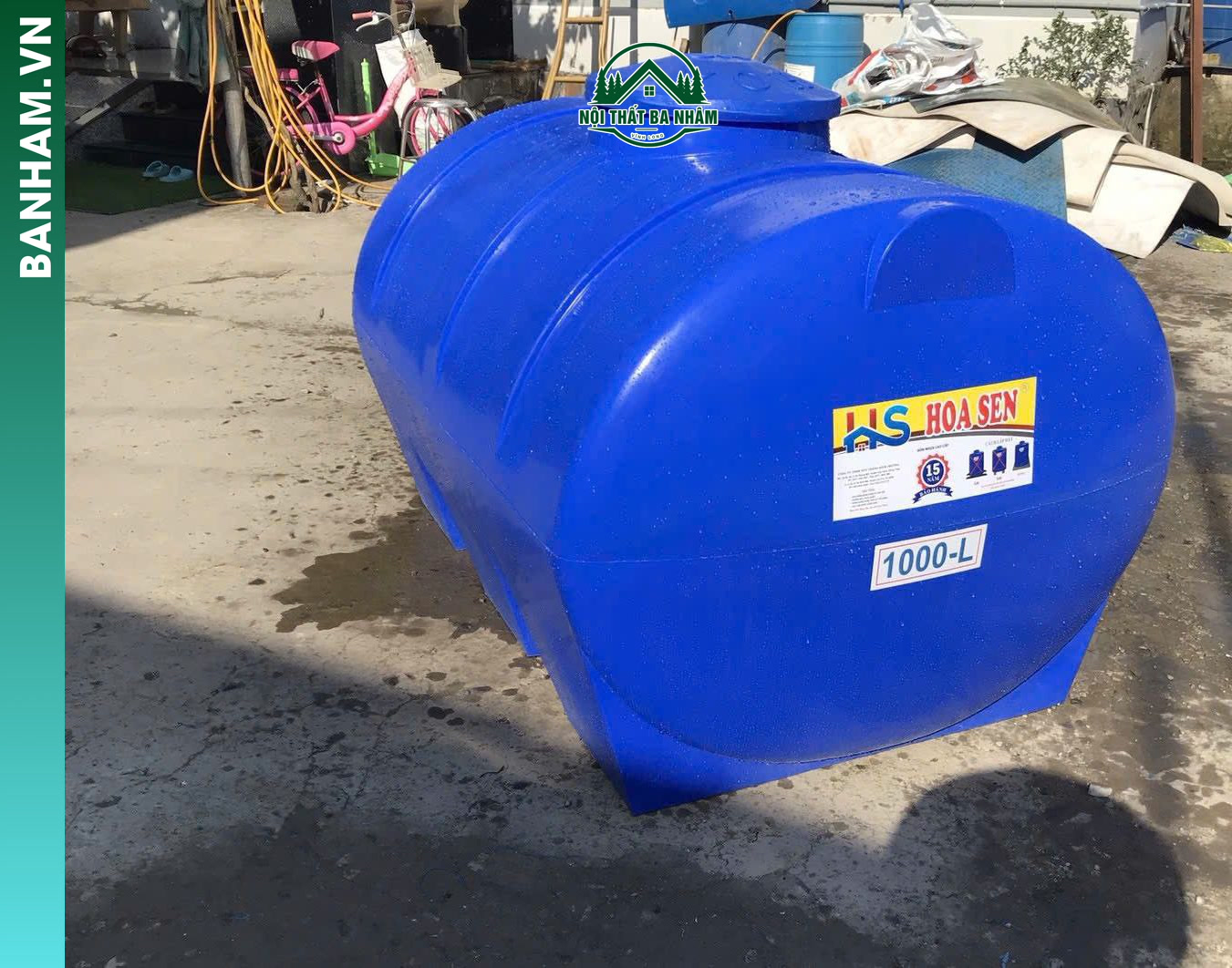 Bồn Nhựa Hoa Sen Ngang 1000L