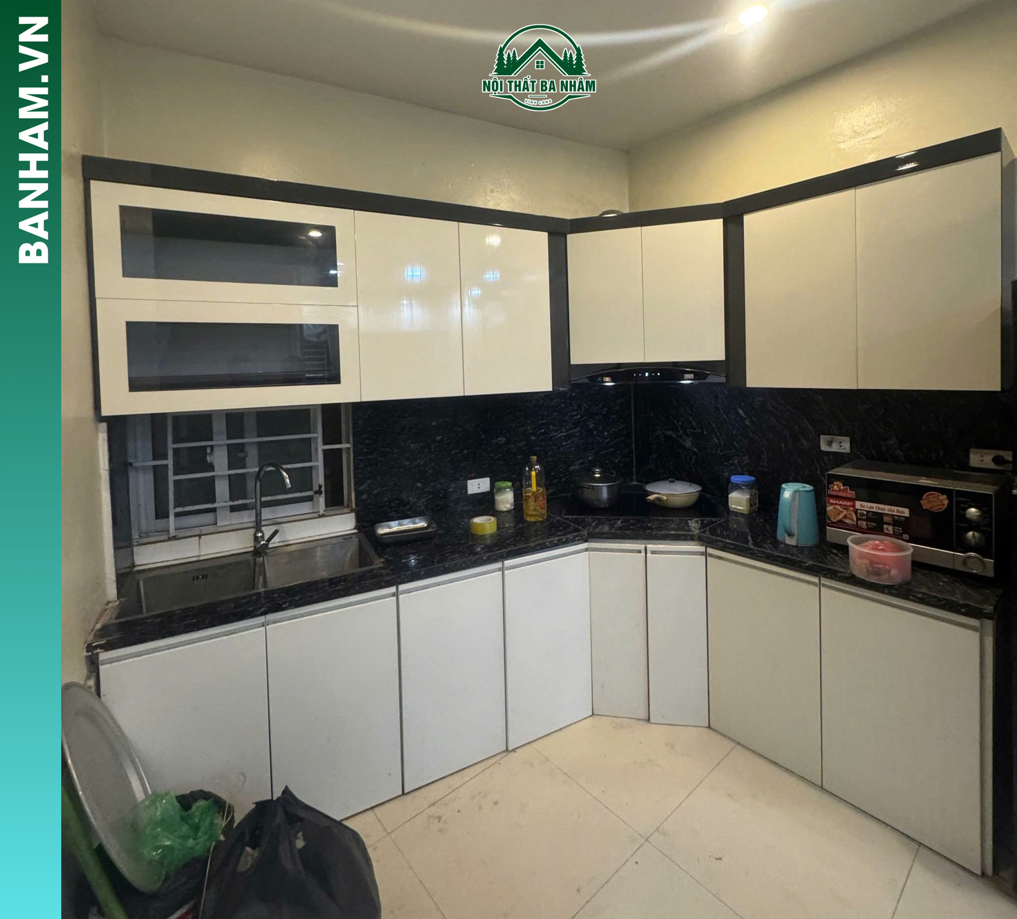 Tủ Bếp Vát Góc tối ưu không góc chết