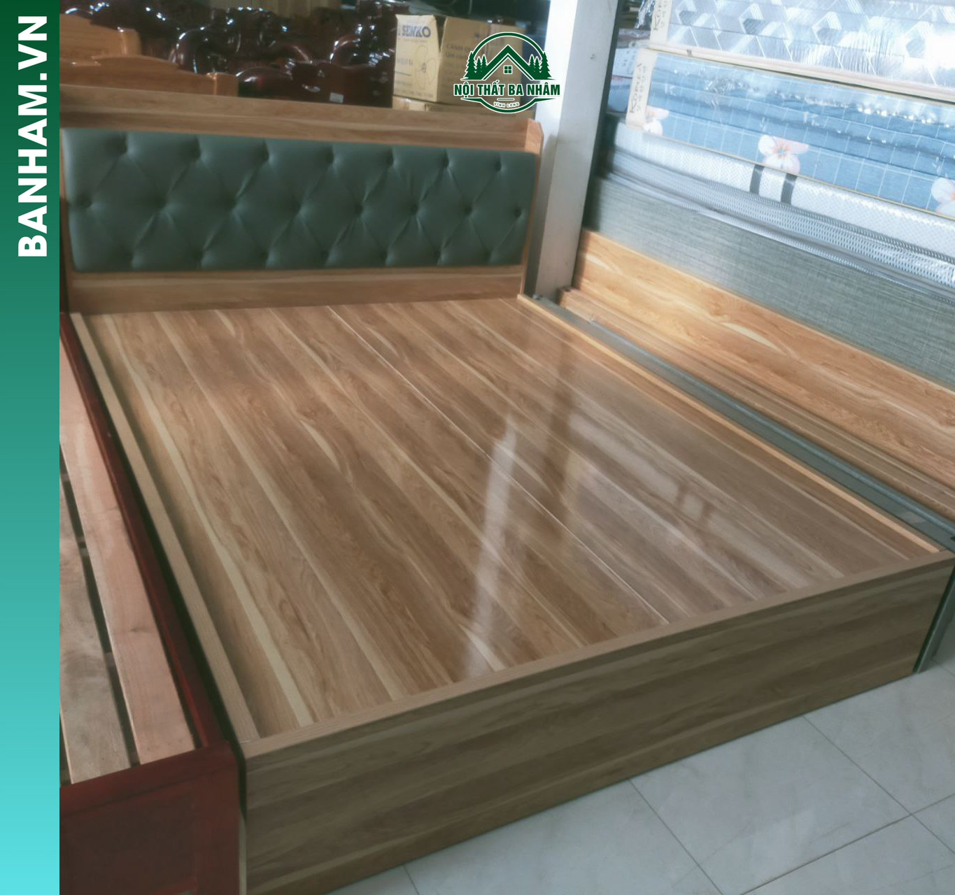 Giường ngủ gỗ công nghiệp bọc nệm Bến Tre