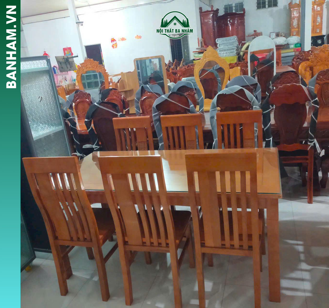 Bộ bàn ăn gỗ 6 ghế