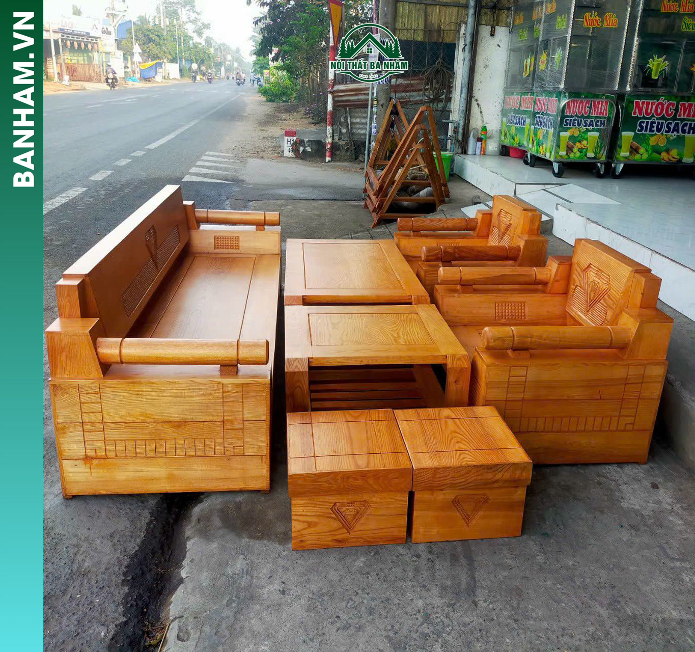 Bộ sofa gỗ phòng khách