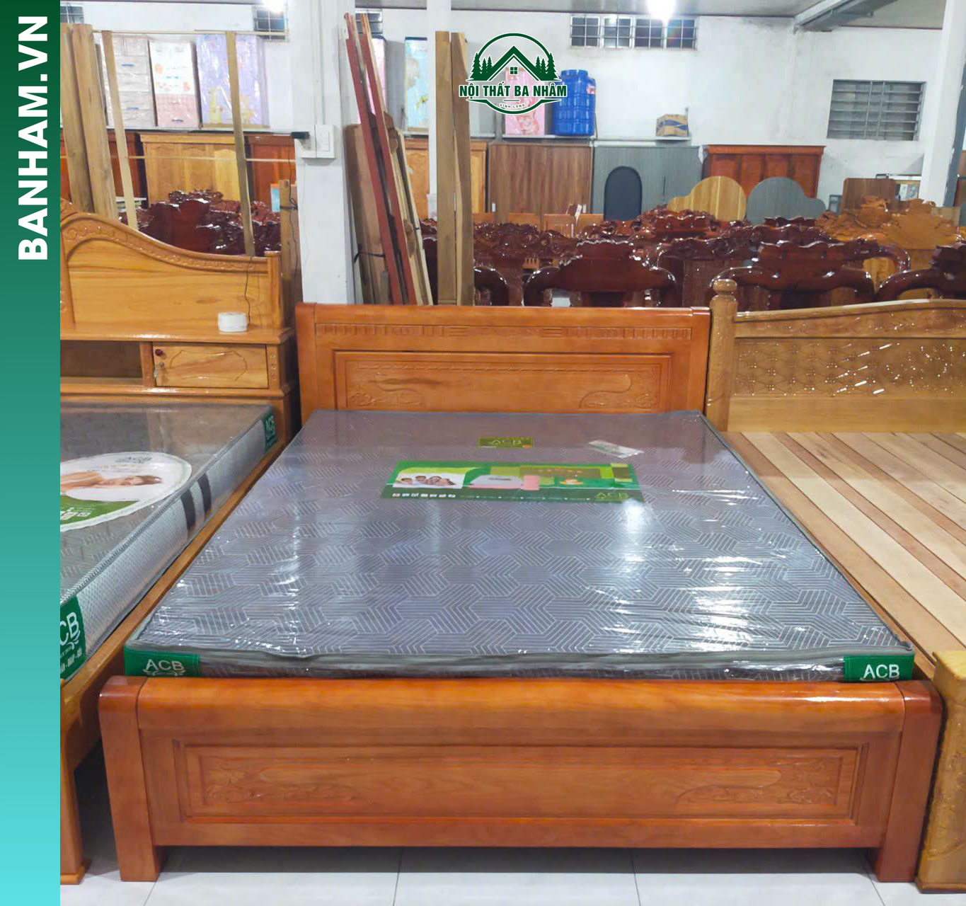 Giường ngủ gỗ tự nhiên