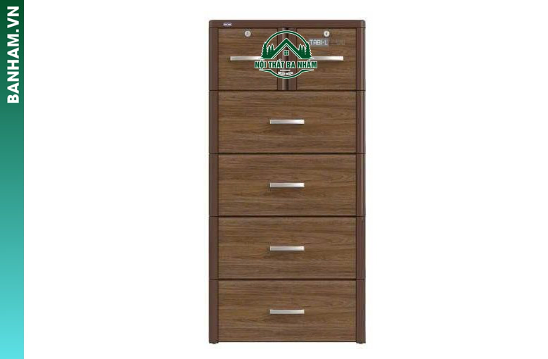 Tủ nhựa 5 tầng vân gỗ nâu đậm Bến Tre