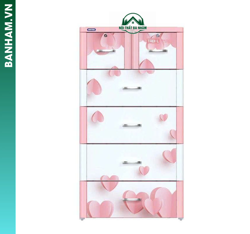 Tủ nhựa 5 tầng trái tim hồng Bến Tre