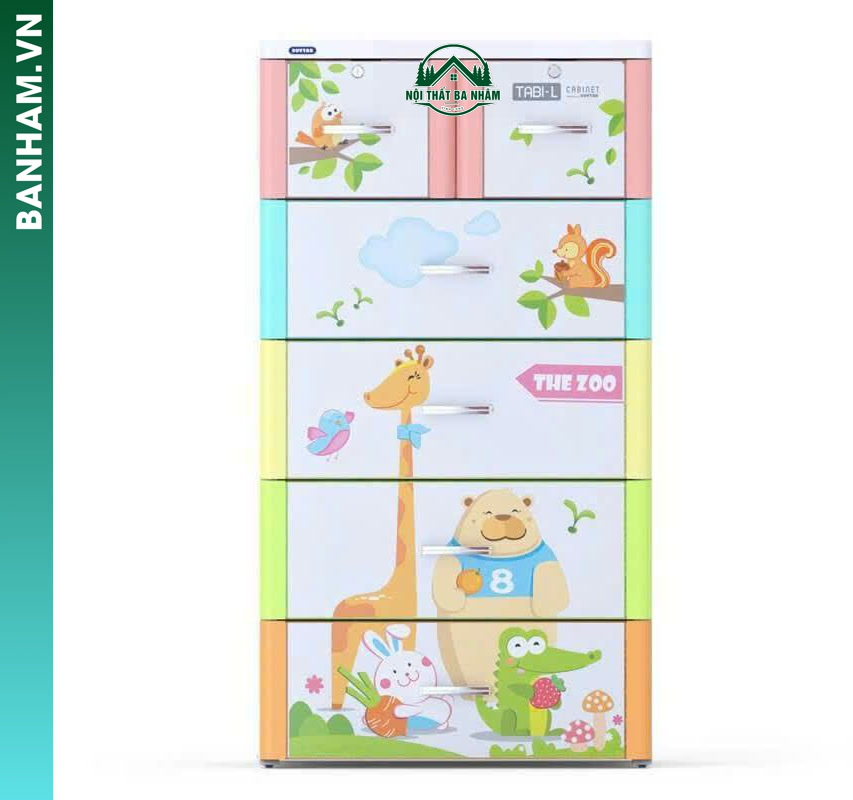 Tủ nhựa 5 tầng hoạt hình sở thú Bến Tre