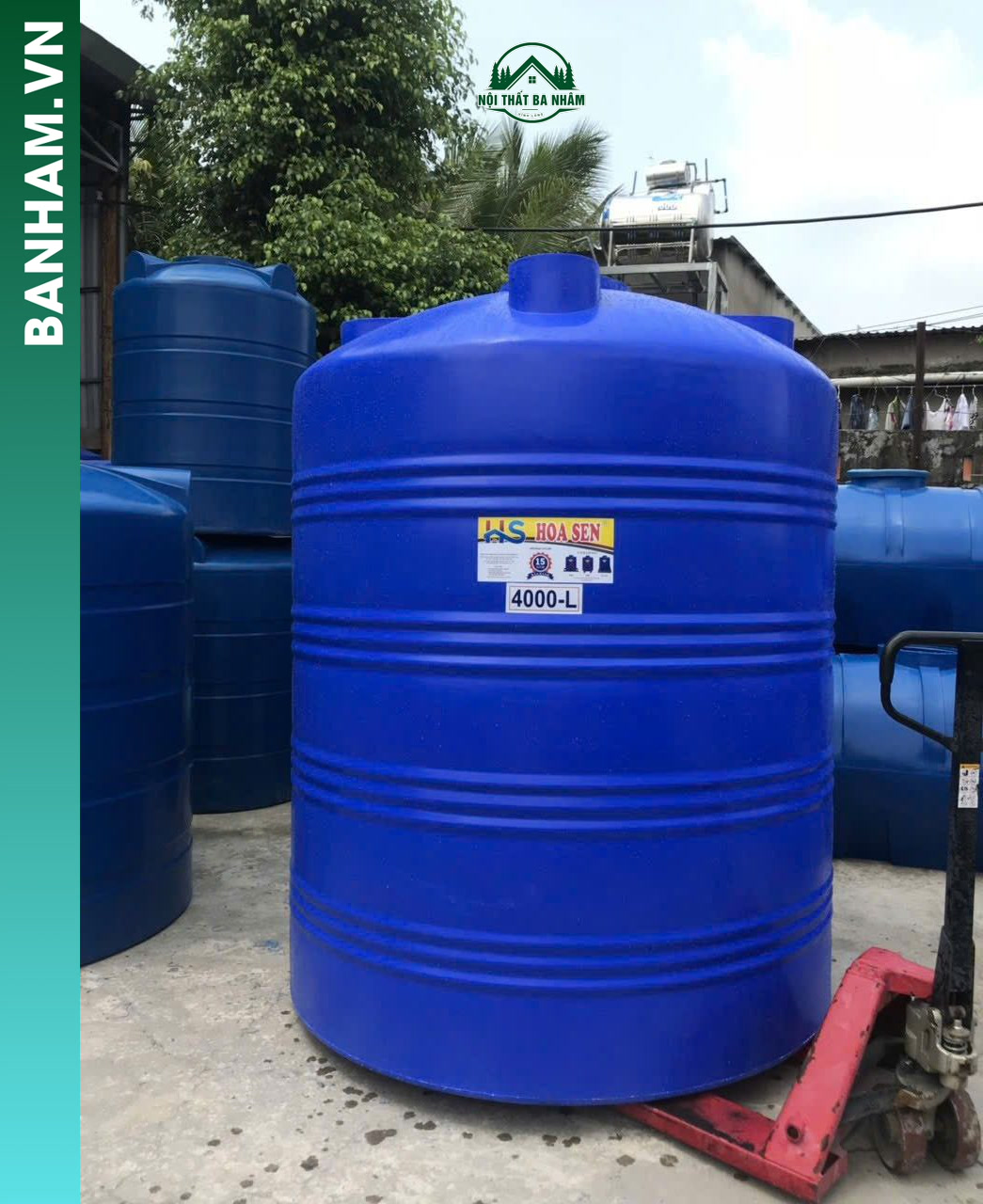 Bồn nhựa đứng 4000L Hoa Sen Bến Tre