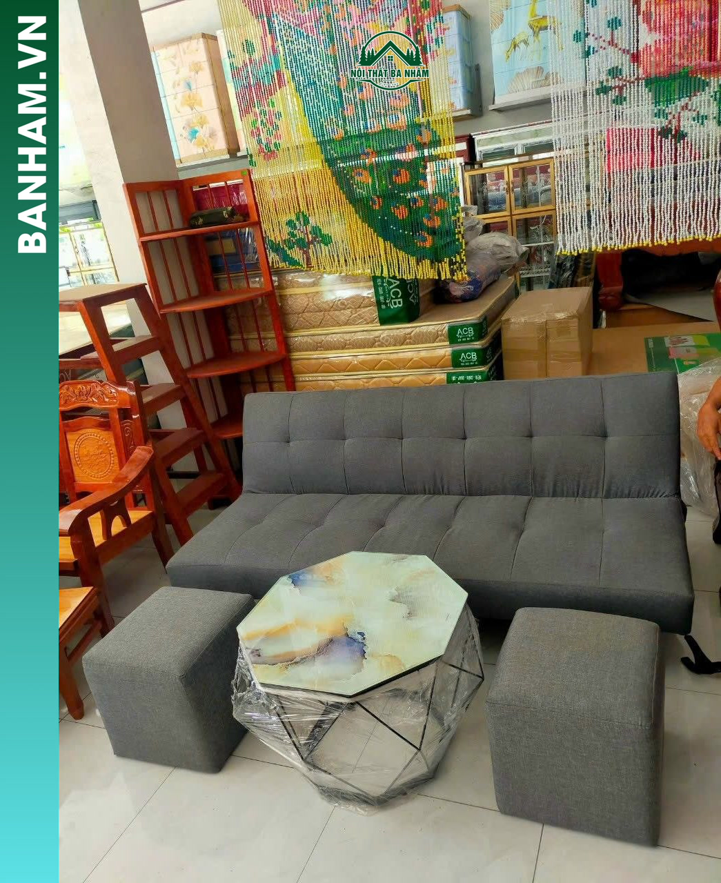 Bộ sofa giường băng kèm bàn trà hiện đại Bến Tre