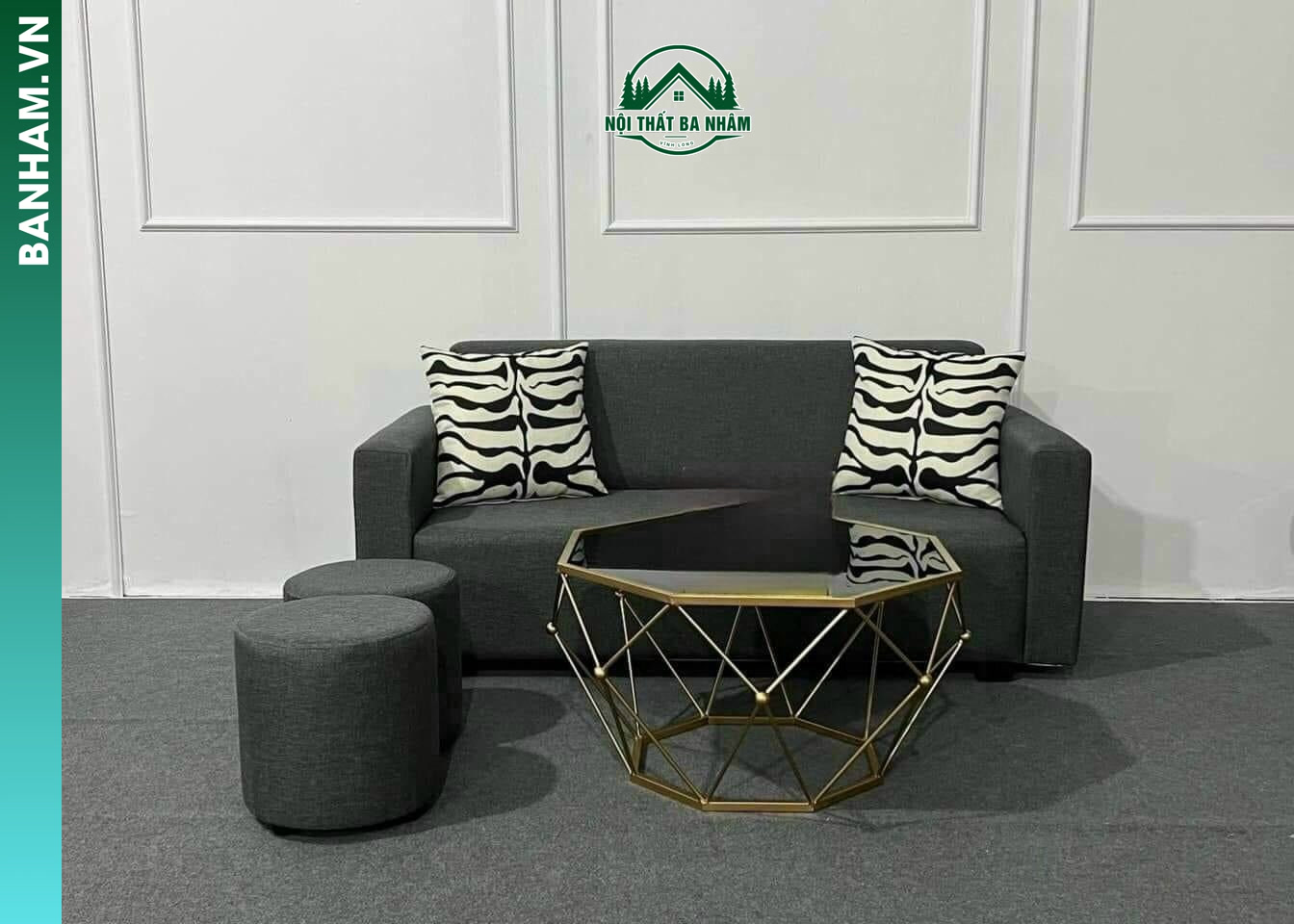 Bộ Sofa băng 2 chỗ kèm bàn trà lục giác hiện đại Bến Tre