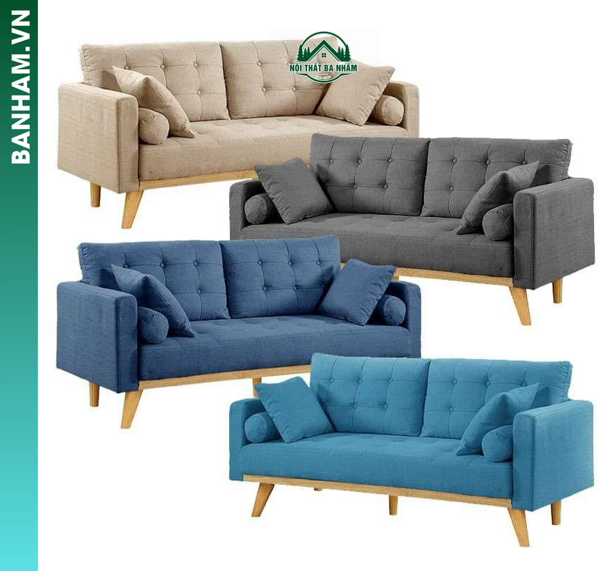 Bộ Sofa băng nỉ 3 chỗ phong cách Bắc Âu Bến Tre