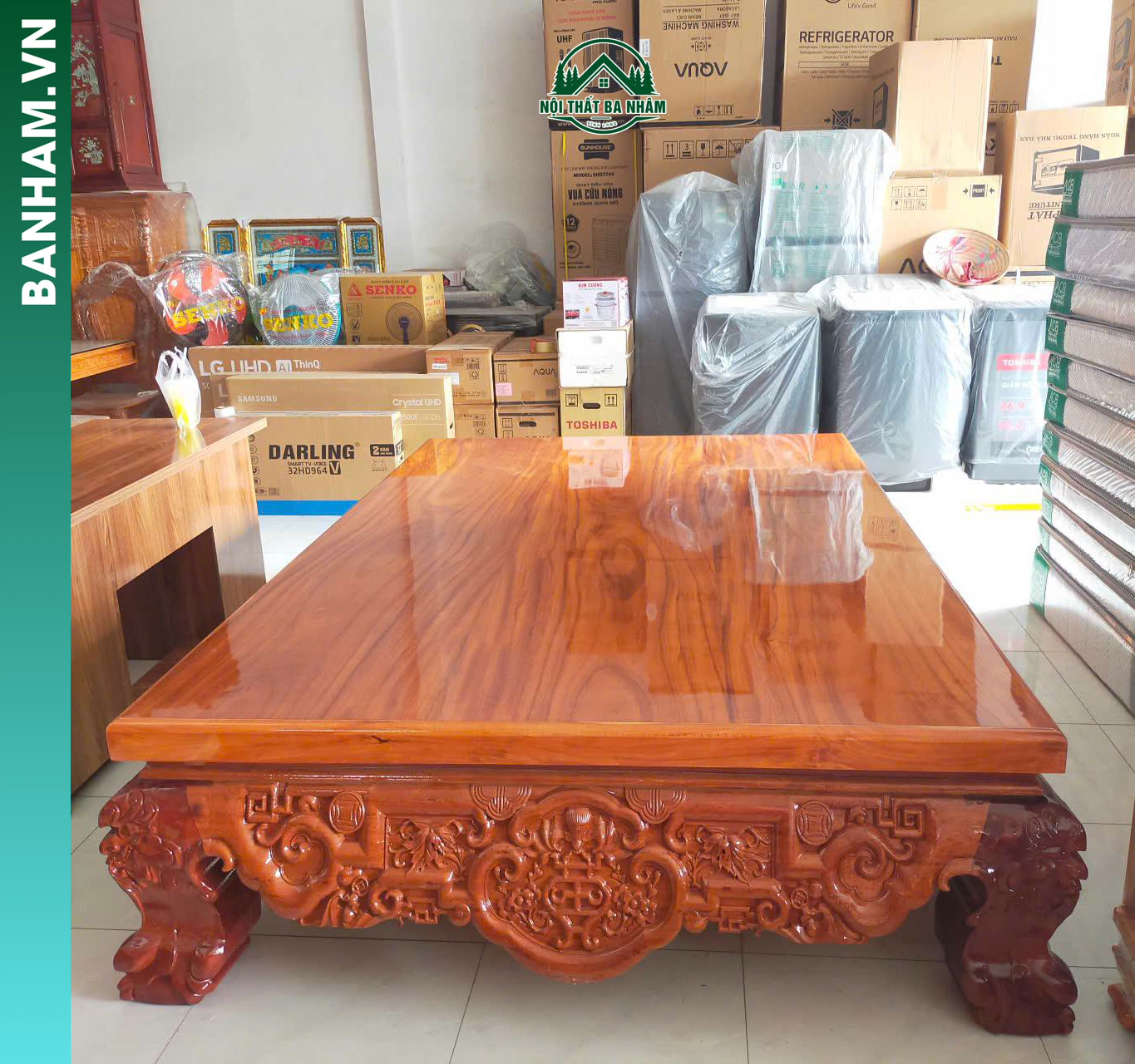 Ni quăng gỗ tự nhiên chạm khắc