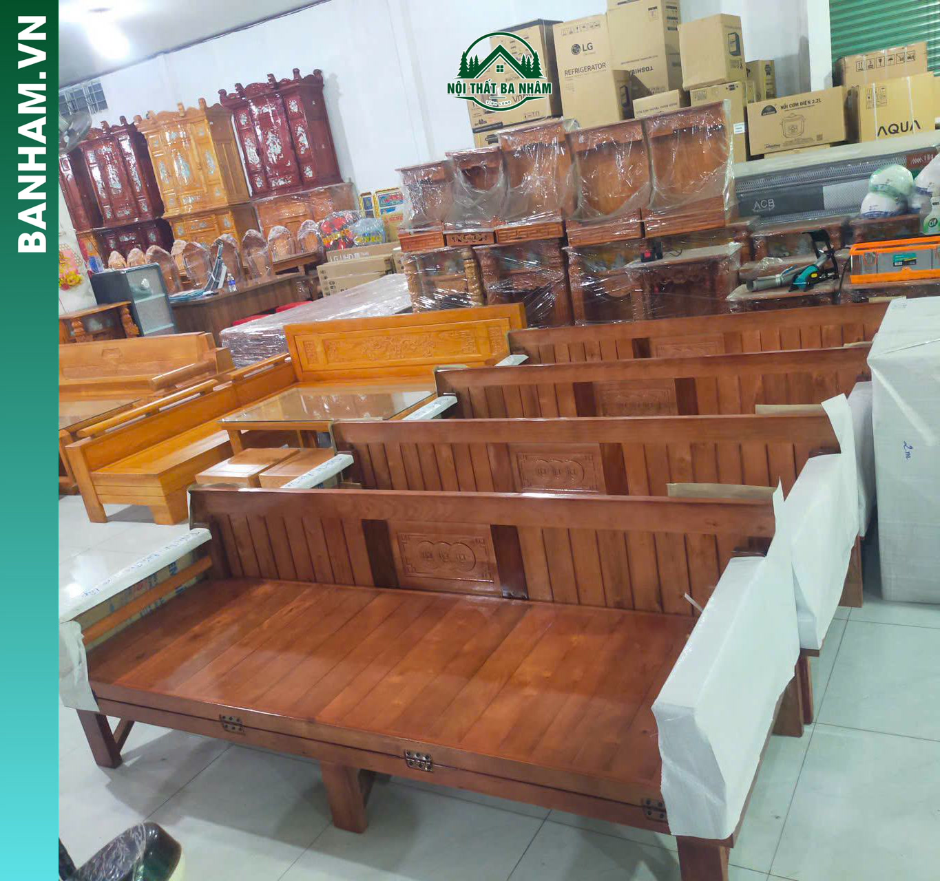 Ghế gấp trường kỷ gỗ xoan