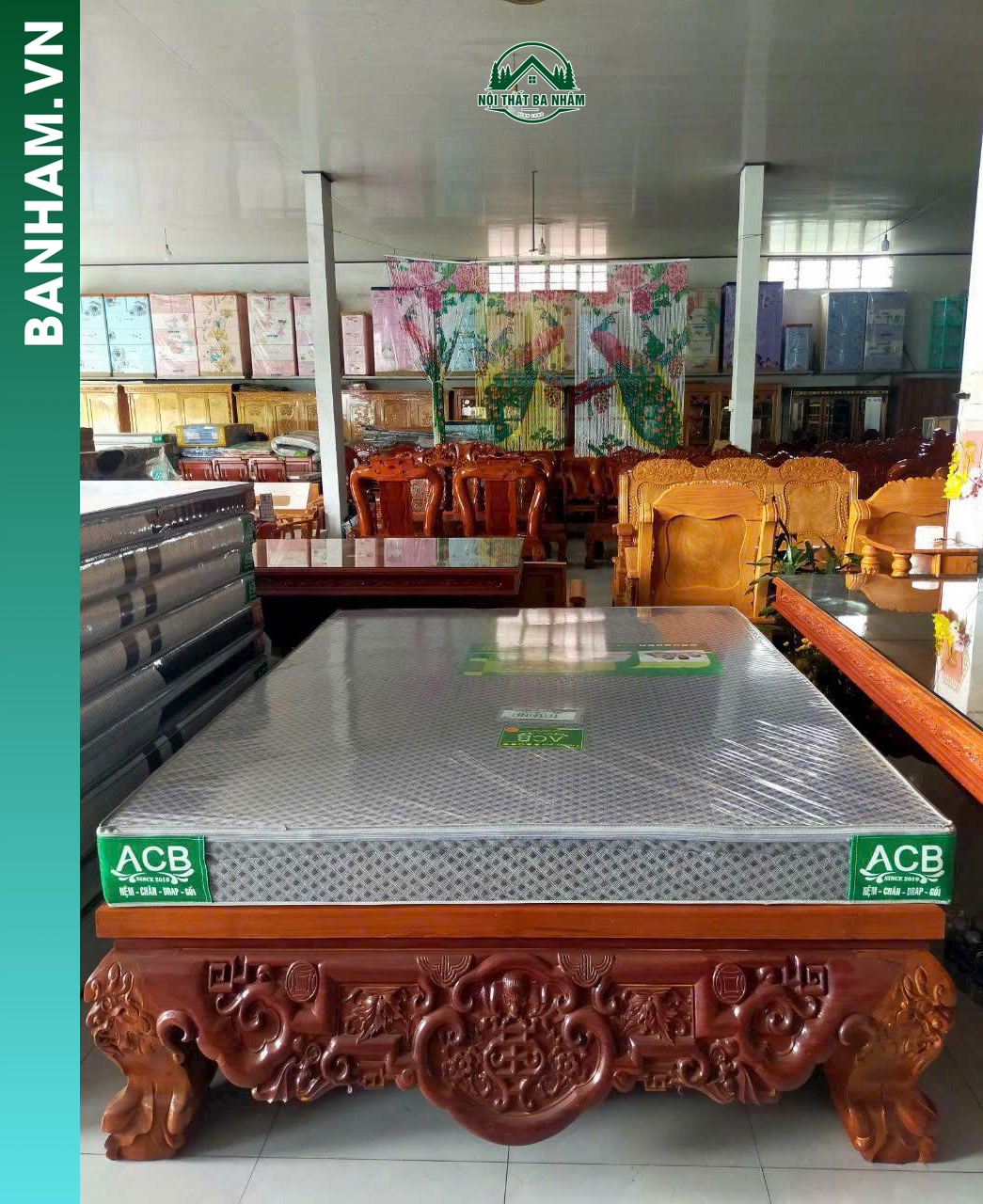 Sập gỗ chạm Lân – Phúc truyền thống