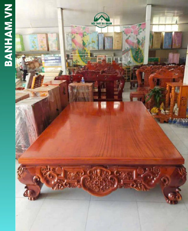 Sập gỗ chạm cổ điển nguyên khối