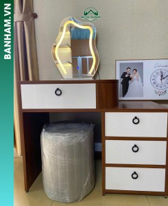 Bàn trang điểm vân gỗ gương LED nghệ thuật Bến Tre
