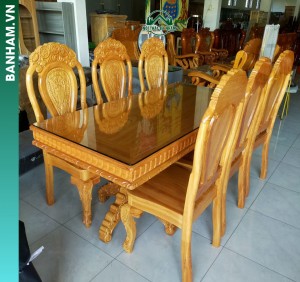 Bộ bàn ăn gỗ cao cấp Bến Tre