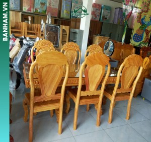 Bộ bàn ăn gỗ cao cấp Bến Tre