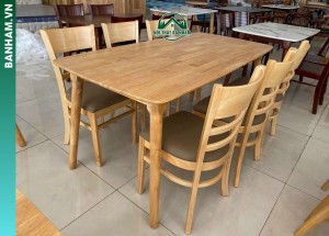 Bộ bàn ăn gỗ cao su 6 ghế tại Bến Tre