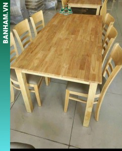 Bộ bàn ăn gỗ cao su 6 ghế tại Bến Tre