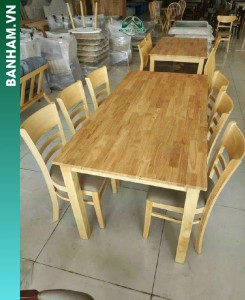 Bộ bàn ăn gỗ cao su 6 ghế tại Bến Tre