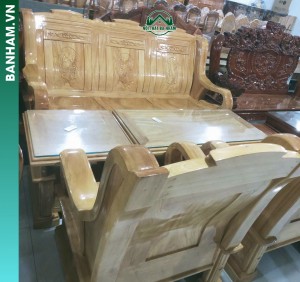 Bộ bàn ghế Salon gỗ tự nhiên màu vàng sáng