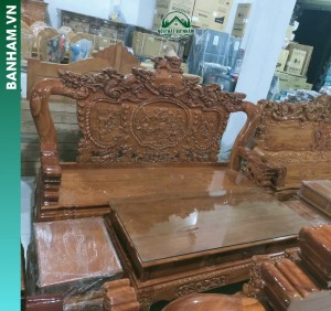 Bộ bàn ghế Salon Rồng chầu gỗ tự nhiên
