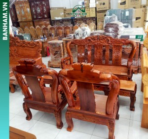 Bộ sofa gỗ chạm rồng cao cấp Bến Tre