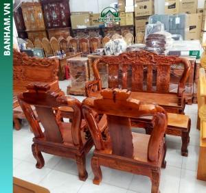 Bộ sofa gỗ chạm rồng cao cấp Bến Tre