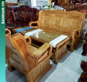 Bộ sofa gỗ sồi tay cong Bến Tre