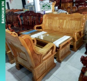 Bộ sofa gỗ sồi tay cong Bến Tre