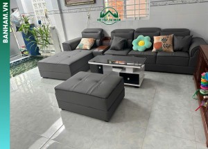 Bộ sofa góc chữ L da cao cấp kèm bàn trà Bến Tre