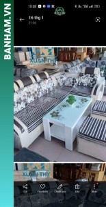 Bộ sofa góc chữ L hiện đại phối xám trắng Bến Tre