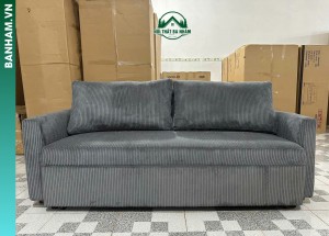 Ghế sofa giường bọc nỉ xám gân