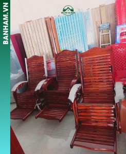 Ghế thư giãn gỗ tự nhiên có gác chân