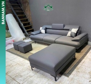 Sofa da cao cấp xanh xám tại Bến Tre
