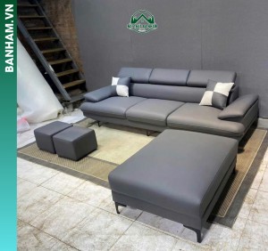 Sofa da cao cấp xanh xám tại Bến Tre