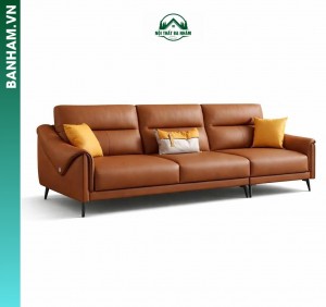 Sofa da chống trầy màu nâu hiện đại tại Bến Tre