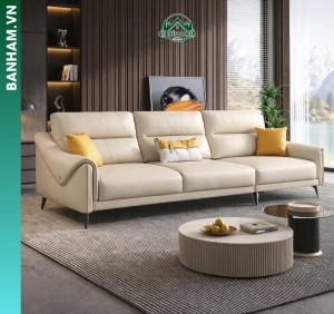 Sofa da chống trầy màu trắng hiện đại tại Bến Tre