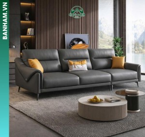 Sofa da chống trầy màu xám hiện đại tại Bến Tre