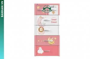 Tủ nhựa 5 tầng Sweet Dream hồng Bến Tre