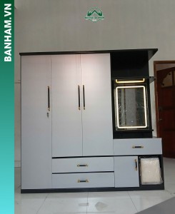 Tủ quần áo 3 cánh bàn phấn gương LED Bến Tre