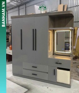 Tủ quần áo 3 cánh bàn trang điểm LED Bến Tre