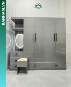 Tủ quần áo 4 cánh kèm bàn trang điểm liền tủ Bến Tre