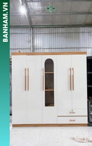 Tủ quần áo 5 cánh phối kính trang trí Bến Tre