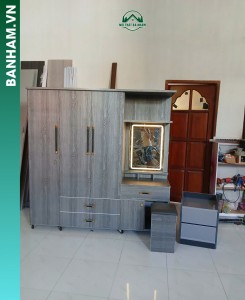 Tủ quần áo gỗ công nghiệp kèm bàn trang điểm Bến Tre