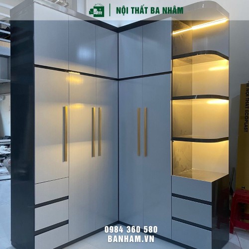 Tủ quần áo nhựa 4 cánh đơn giản - Ba Tri